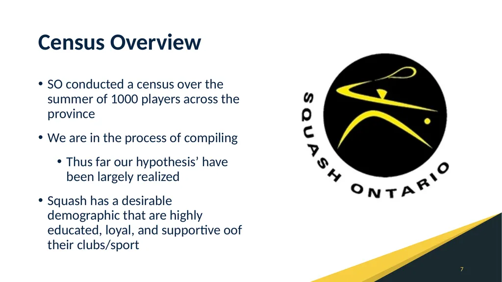 Squash Ontario 2020 AGM Meeting Wednesday, August - slide 7 of 11