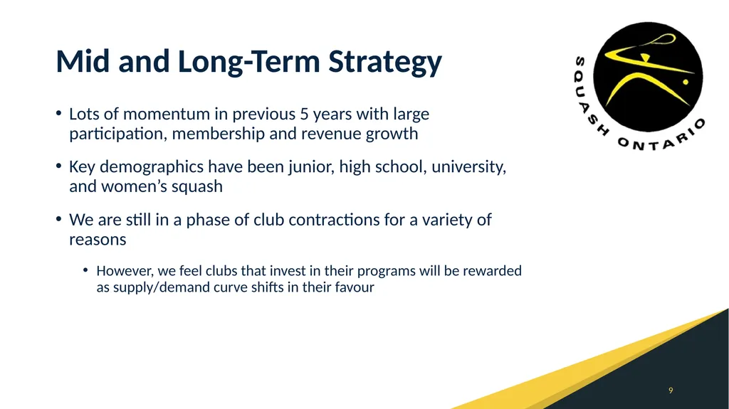 Squash Ontario 2020 AGM Meeting Wednesday, August - slide 9 of 11