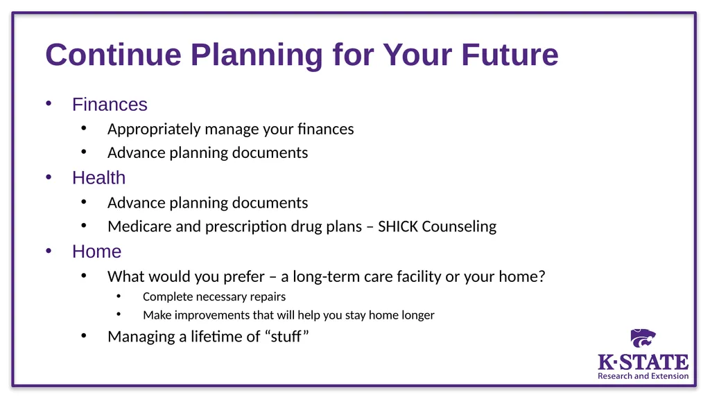 So Now What? Tips for Managing Life after - slide 13 of 15
