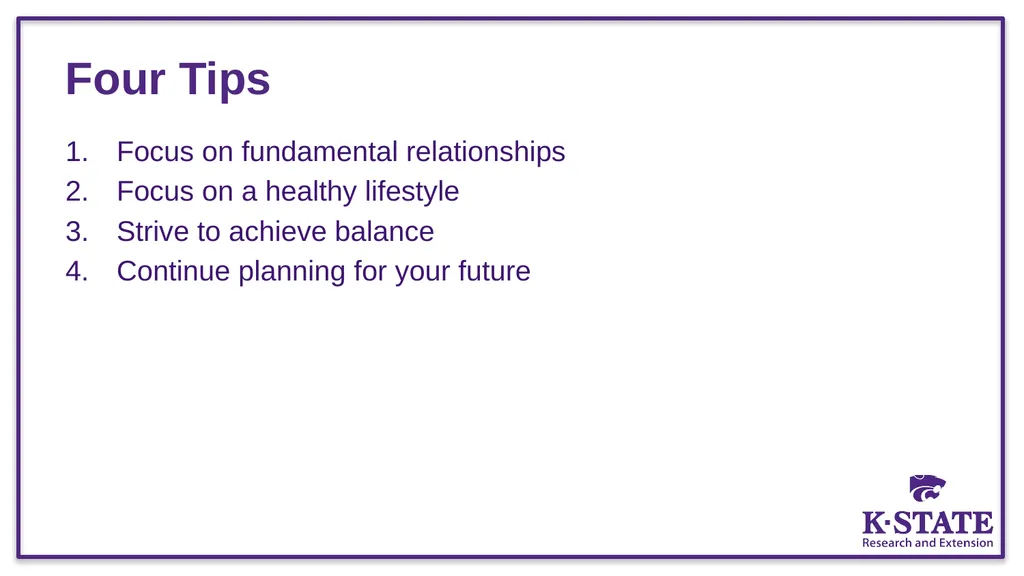 So Now What? Tips for Managing Life after - slide 5 of 15