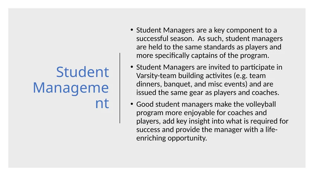 Volleyball Student Manager Handbook Student - slide 2 of 7