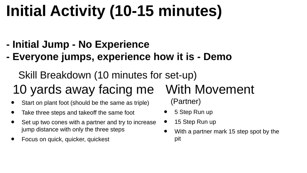 Unit Plan - Track & Field Lesson Six- Long Jump - slide 6 of 9