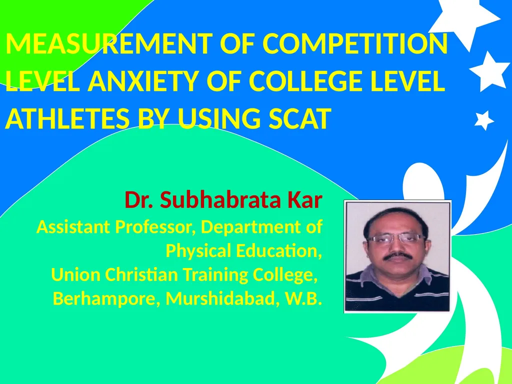MEASUREMENT OF COMPETITION LEVEL ANXIETY OF - slide 1 of 20