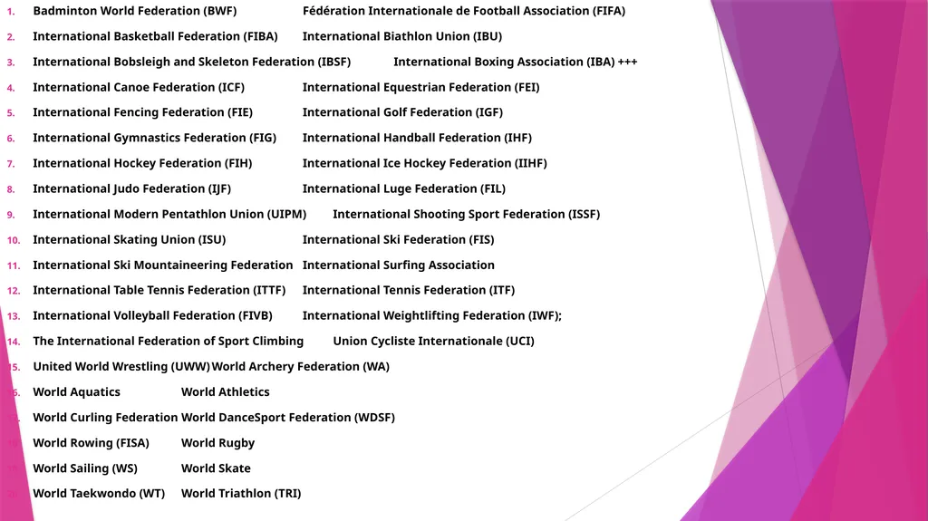UNIT 2 STRUCTURE OF THE OLYMPIC MOVEMENT National - slide 4 of 7