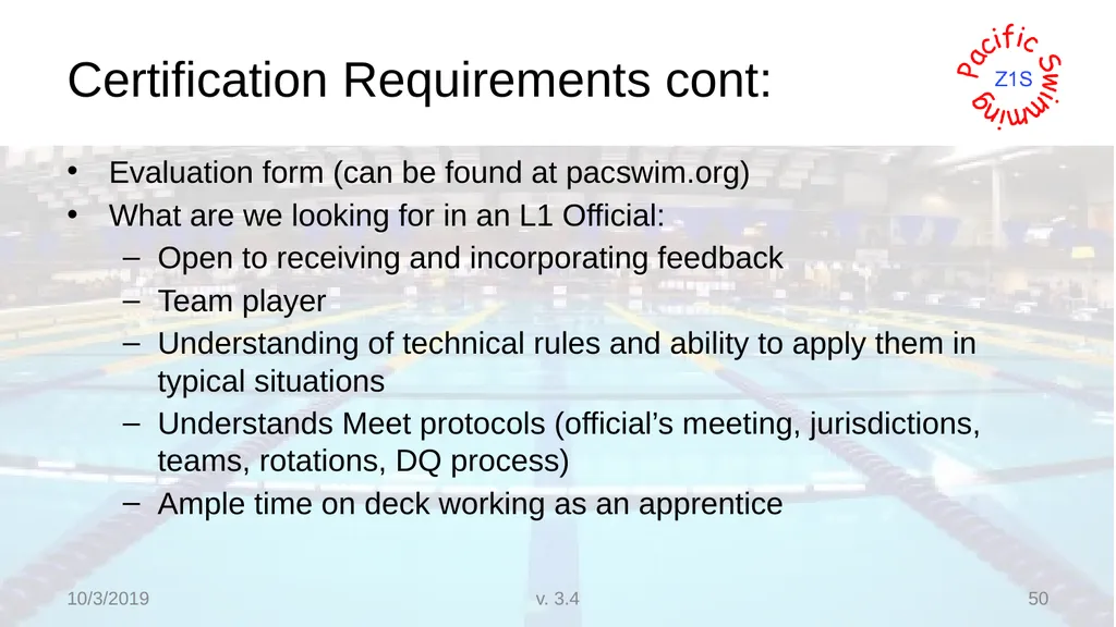 Beginning Stroke and Turn USA-S Officials Training - slide 50 of 53