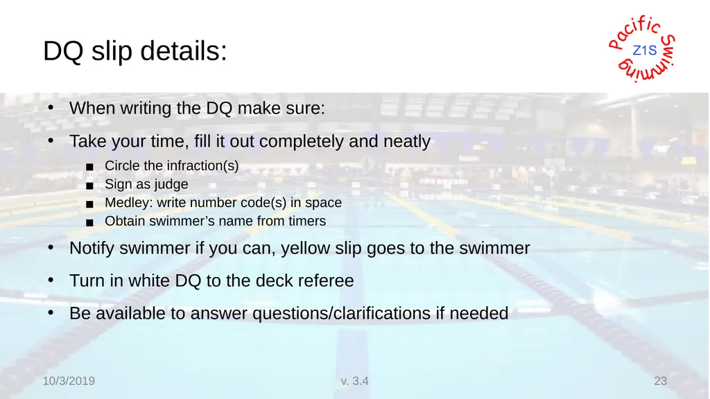 Beginning Stroke and Turn USA-S Officials Training - slide 23 of 53