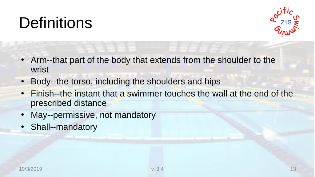 Beginning Stroke and Turn USA-S Officials Training - slide 13 of 53