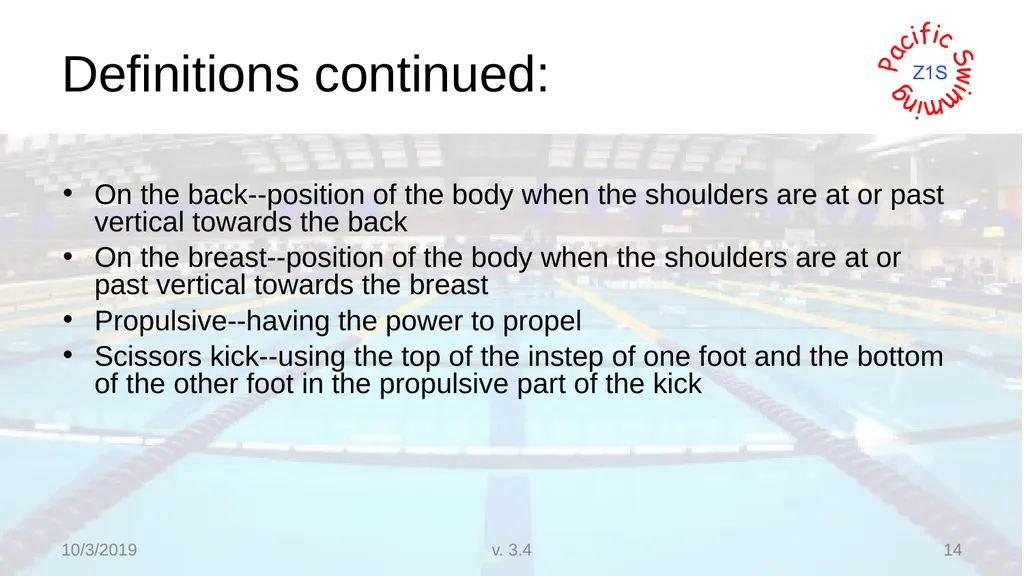 Beginning Stroke and Turn USA-S Officials Training - slide 14 of 53