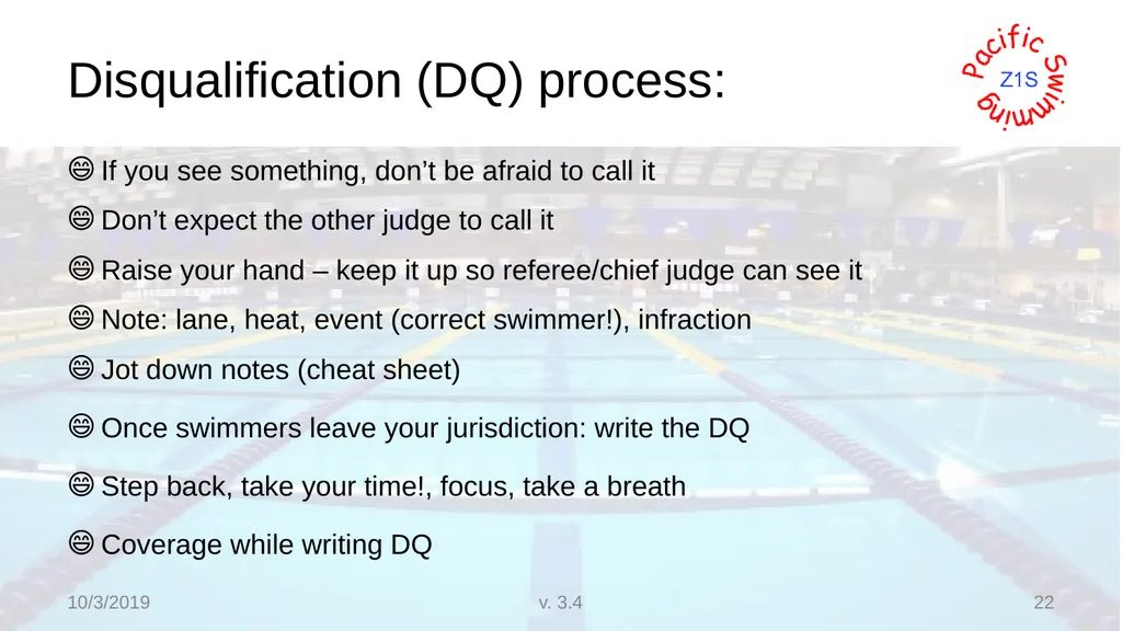 Beginning Stroke and Turn USA-S Officials Training - slide 22 of 53