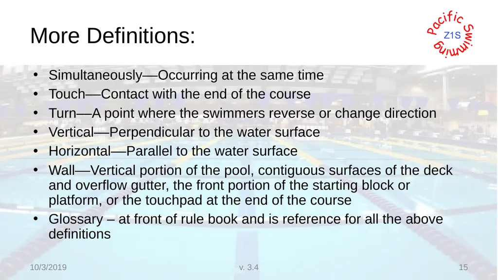 Beginning Stroke and Turn USA-S Officials Training - slide 15 of 53
