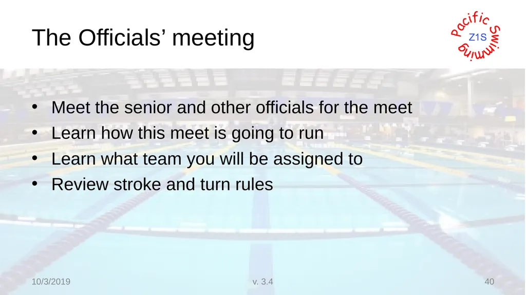 Beginning Stroke and Turn USA-S Officials Training - slide 40 of 53