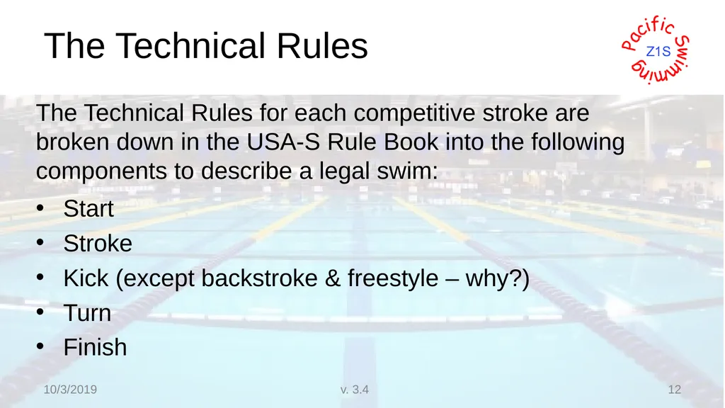 Beginning Stroke and Turn USA-S Officials Training - slide 12 of 53