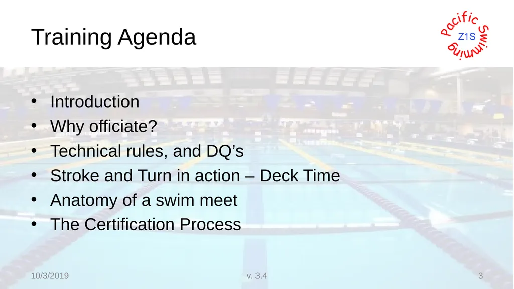 Beginning Stroke and Turn USA-S Officials Training - slide 3 of 53