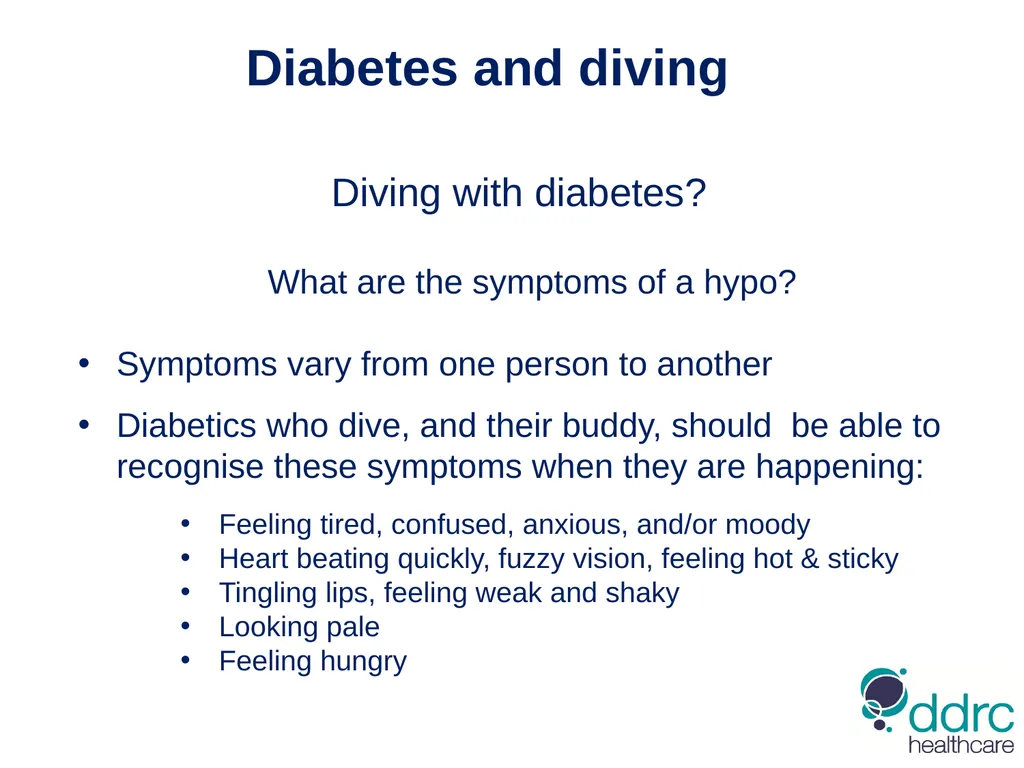 DDRC Healthcare – Diabetes & Diving Compiled by - slide 12 of 20