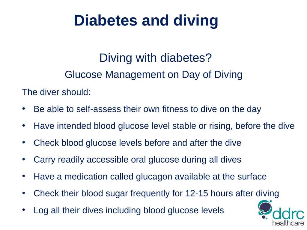 DDRC Healthcare – Diabetes & Diving Compiled by - slide 16 of 20
