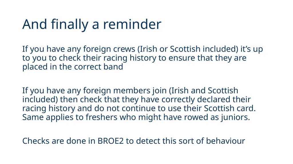 Rules of Racing 2020 These will come into effect - slide 12 of 12
