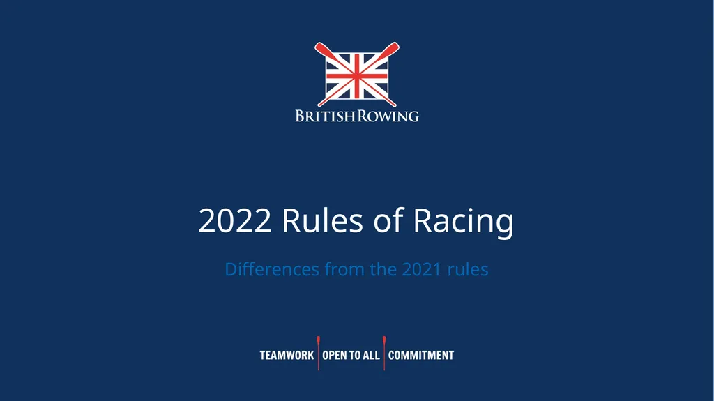 2022 Rules of Racing Differences from the 2021 - slide 1 of 11