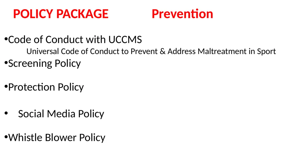 SAFE SPORT WHAT IS SAFE SPORT? A commitment and - slide 6 of 20