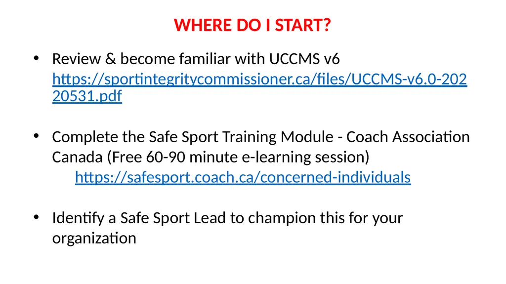 SAFE SPORT WHAT IS SAFE SPORT? A commitment and - slide 15 of 20