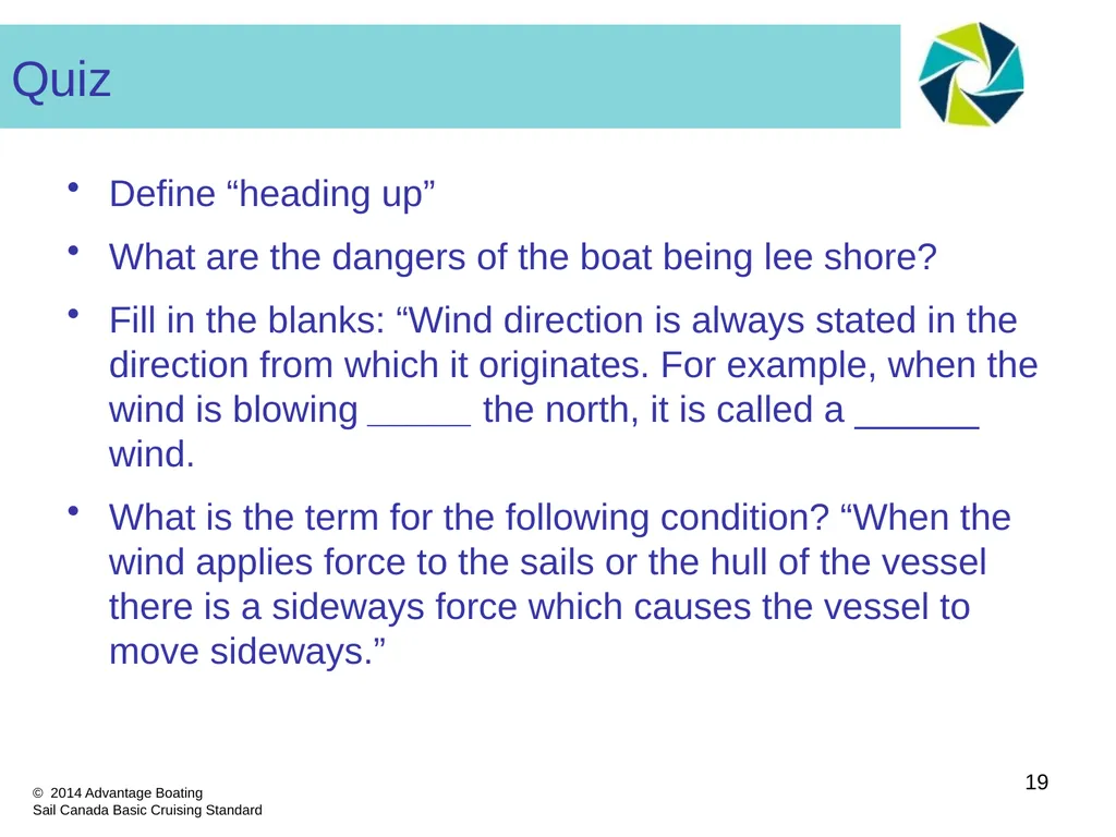 Section I: Part D Wind/Boat Relationships - - slide 19 of 19