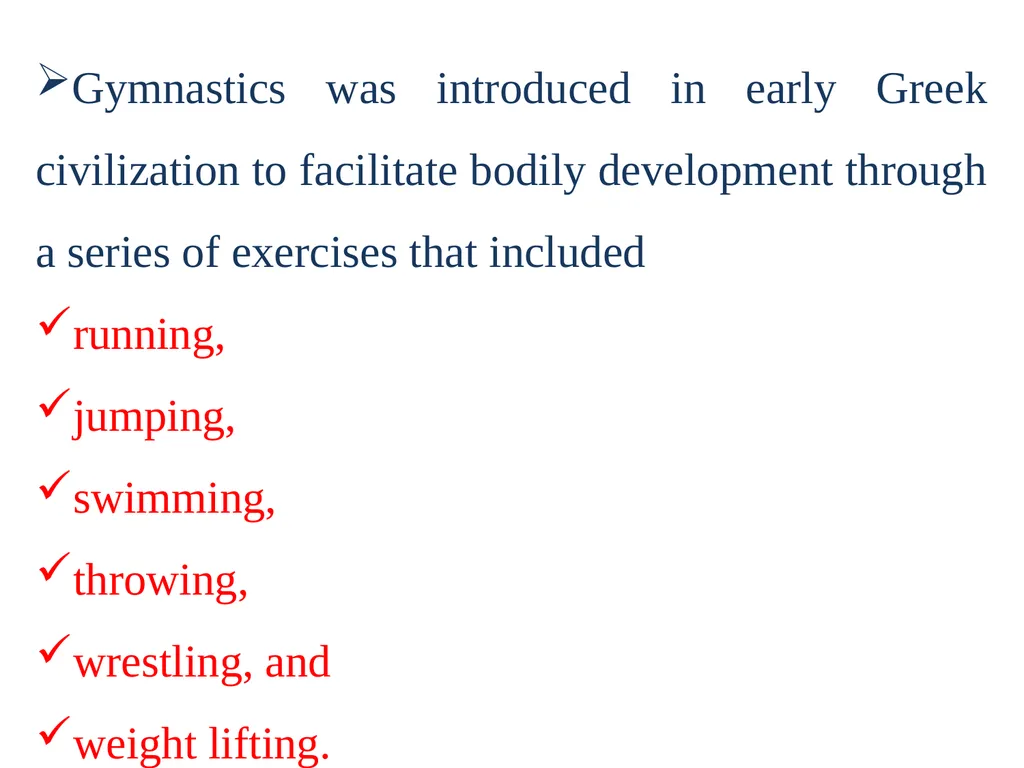Gymnastics is:- a sport that includes exercises - slide 4 of 13