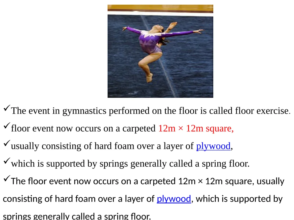Gymnastics is:- a sport that includes exercises - slide 13 of 13