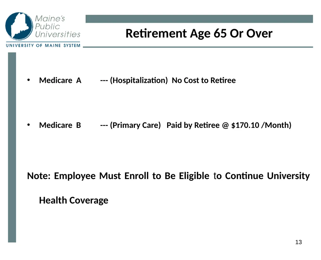 1 Planning For Retirement 2 Eligibility - slide 13 of 34