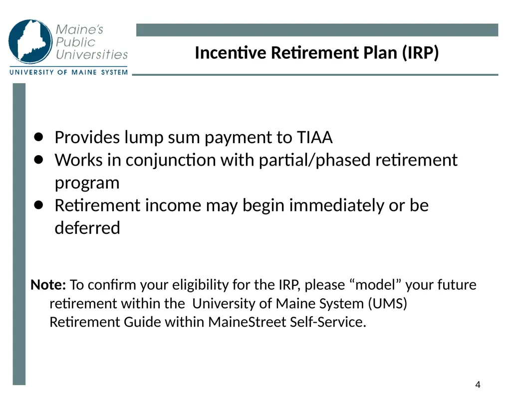 1 Planning For Retirement 2 Eligibility - slide 4 of 34