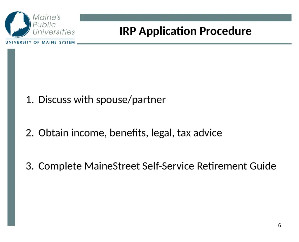 1 Planning For Retirement 2 Eligibility - slide 6 of 34