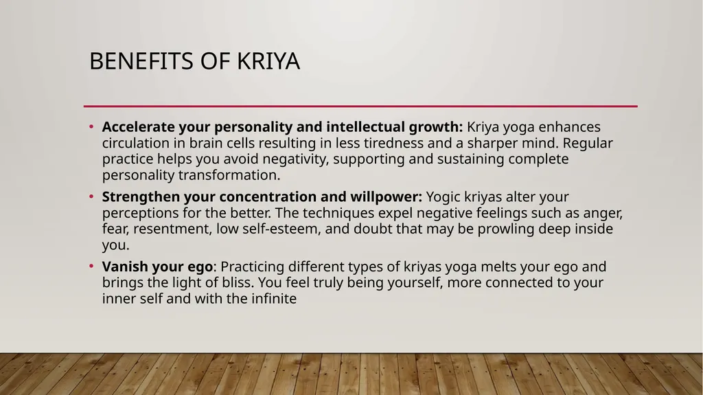 Kriya Mudra and Bandha Procedure and Effect - slide 15 of 15