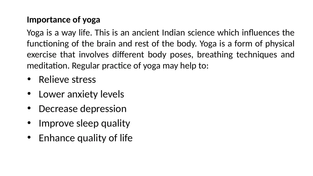 Role of yoga for physical and mental health - slide 3 of 10