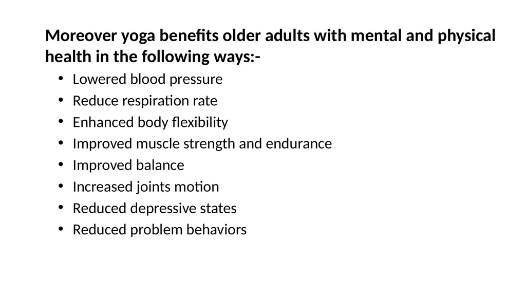 Role of yoga for physical and mental health - slide 8 of 10