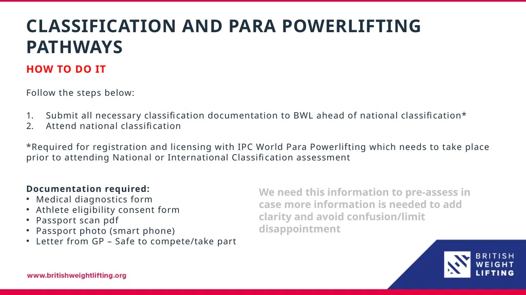 Classification – Para Powerlifting Tom Whittaker - slide 6 of 10