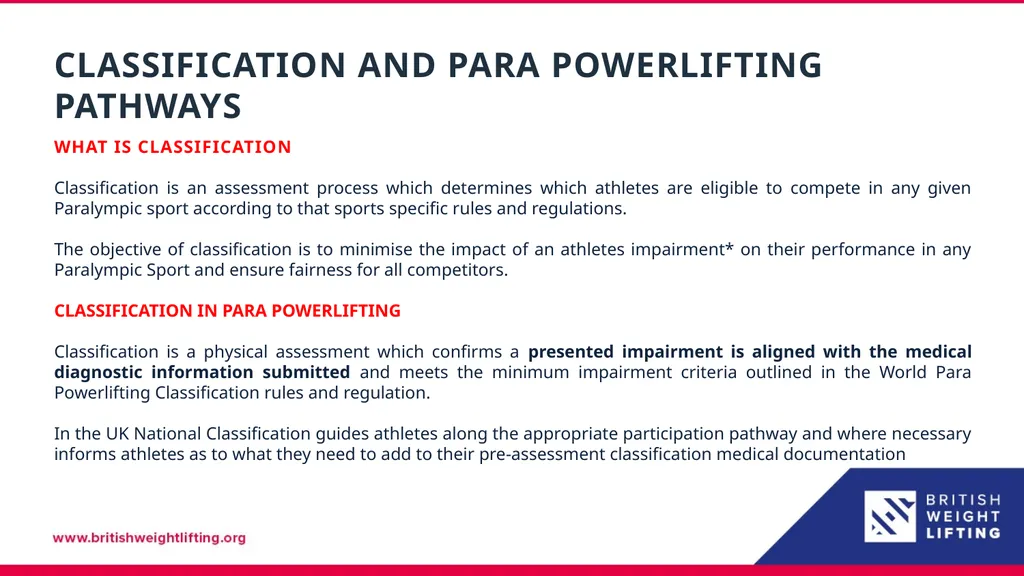 Classification – Para Powerlifting Tom Whittaker - slide 4 of 10
