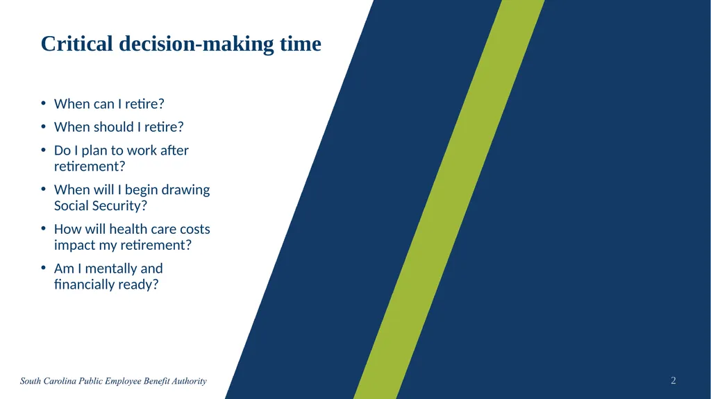 Introduction Get Set for Retirement Preretirement - slide 2 of 7