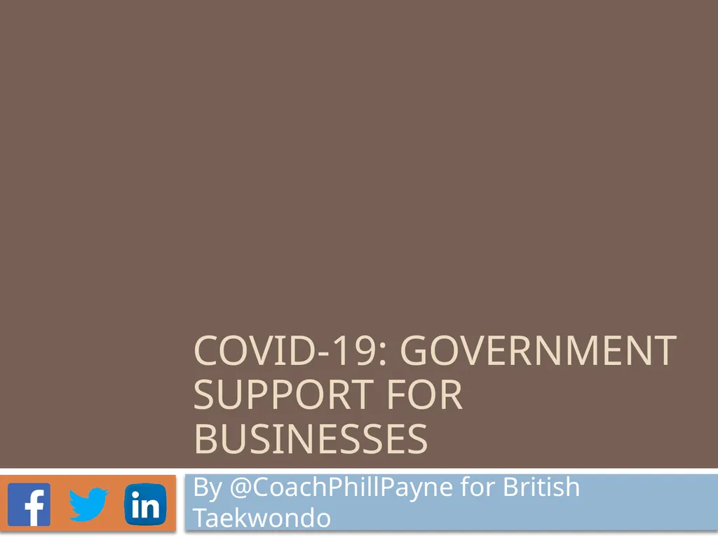 COVID-19: government support for businesses By - slide 1 of 10