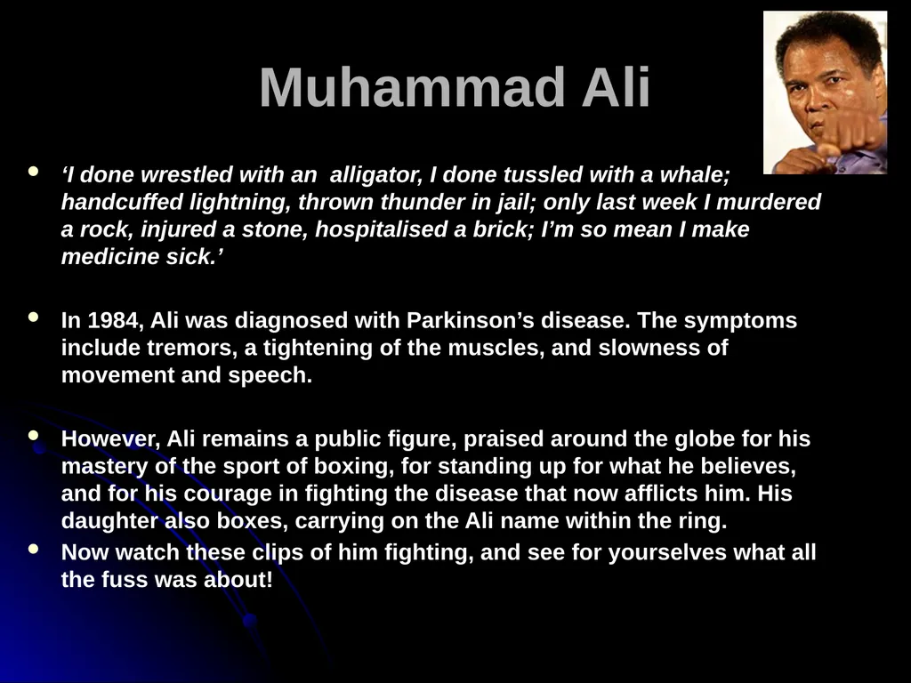 Muhammad Ali Muhammad Ali has been crowned the - slide 7 of 8