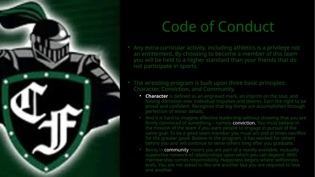 Clear Falls Wrestling Handbook Meeting Clear Falls - slide 5 of 28