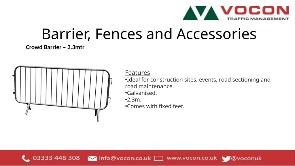 Barrier, Fences and Accessories Crowd Barrier – - slide 1 of 7