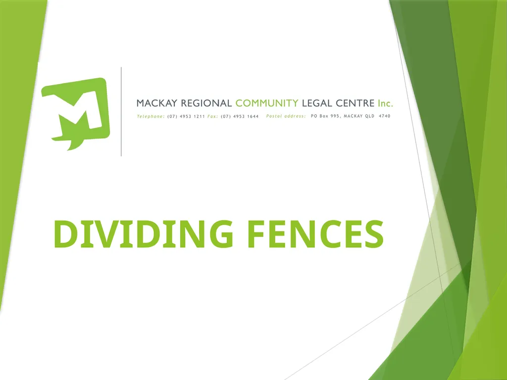 DIVIDING FENCES ACKNOWLEDGEMENT OF COUNTRY MRCLC - slide 1 of 25