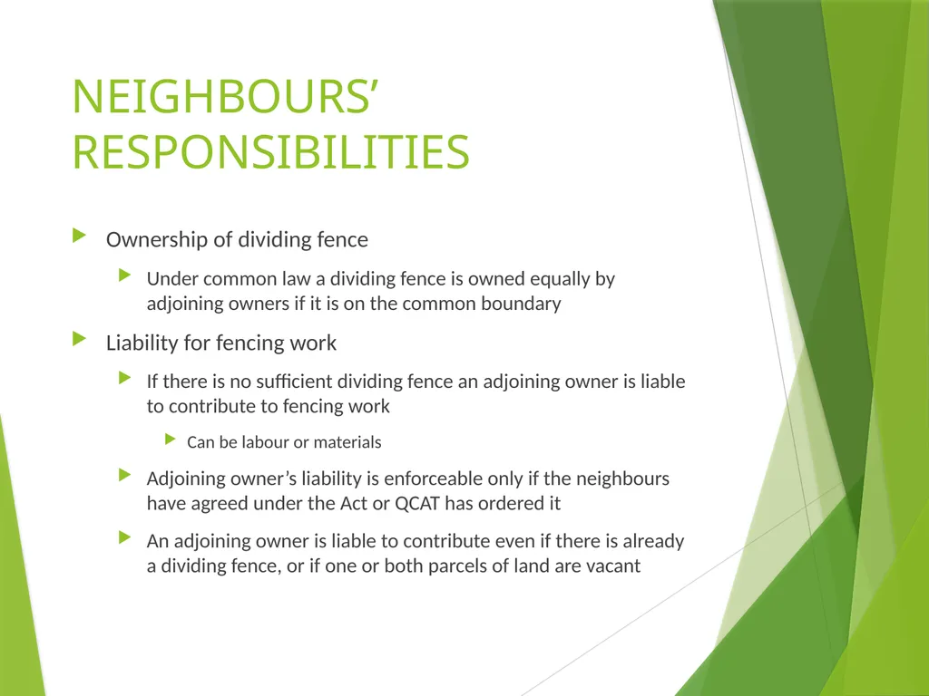 DIVIDING FENCES ACKNOWLEDGEMENT OF COUNTRY MRCLC - slide 13 of 25