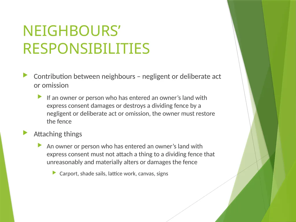 DIVIDING FENCES ACKNOWLEDGEMENT OF COUNTRY MRCLC - slide 15 of 25