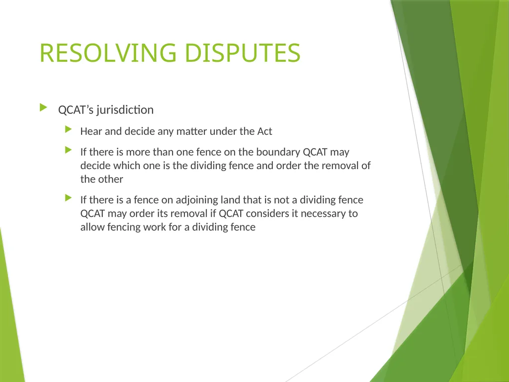 DIVIDING FENCES ACKNOWLEDGEMENT OF COUNTRY MRCLC - slide 19 of 25