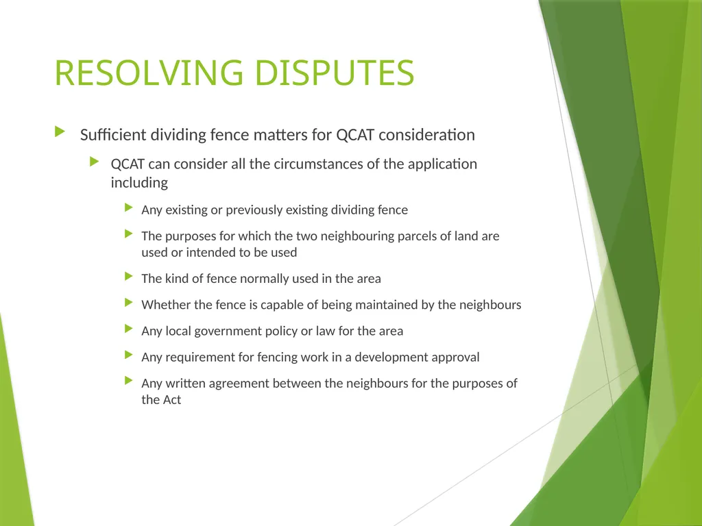 DIVIDING FENCES ACKNOWLEDGEMENT OF COUNTRY MRCLC - slide 22 of 25