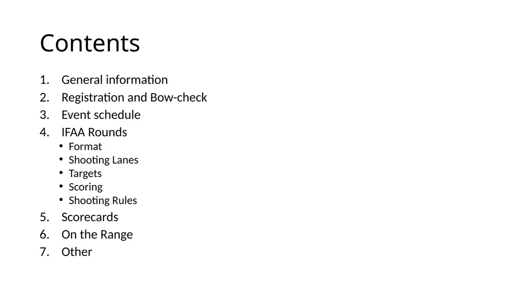 Competing internationally Contents General - slide 2 of 17