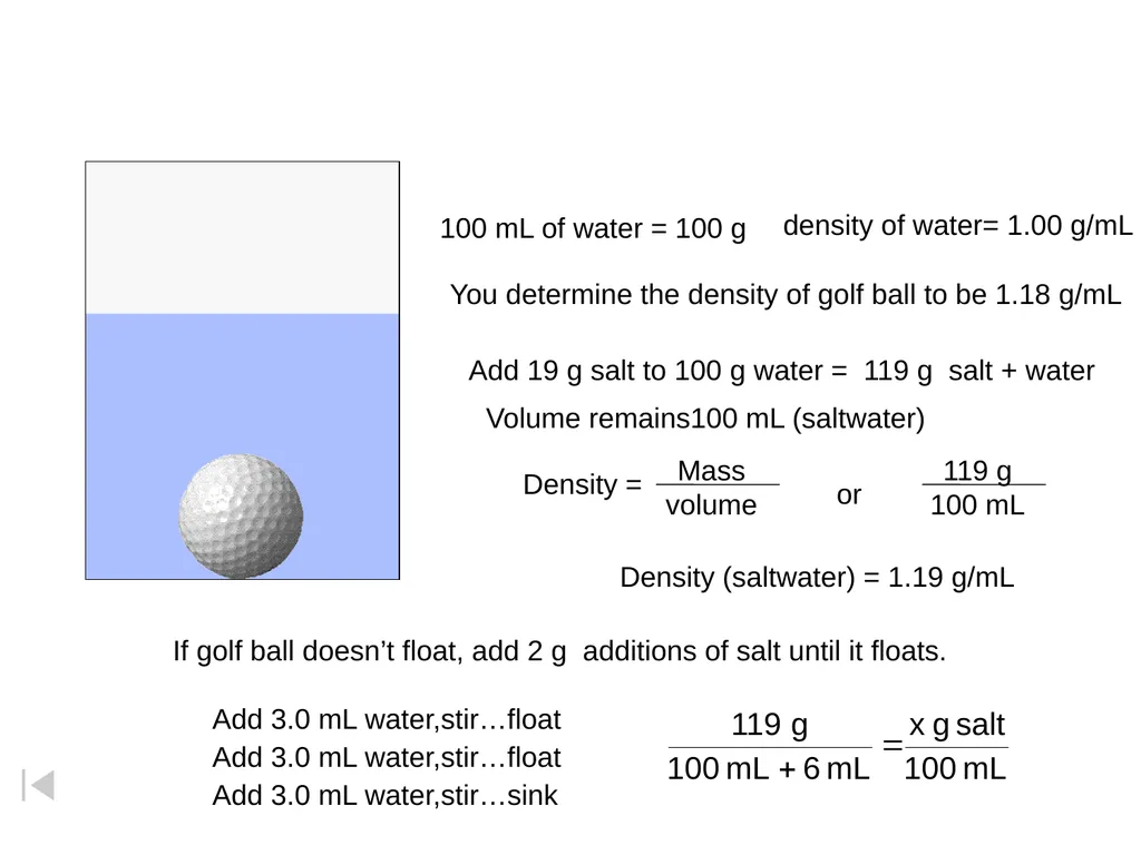 Golf Ball Lab What is the minimum amount of salt - slide 9 of 14