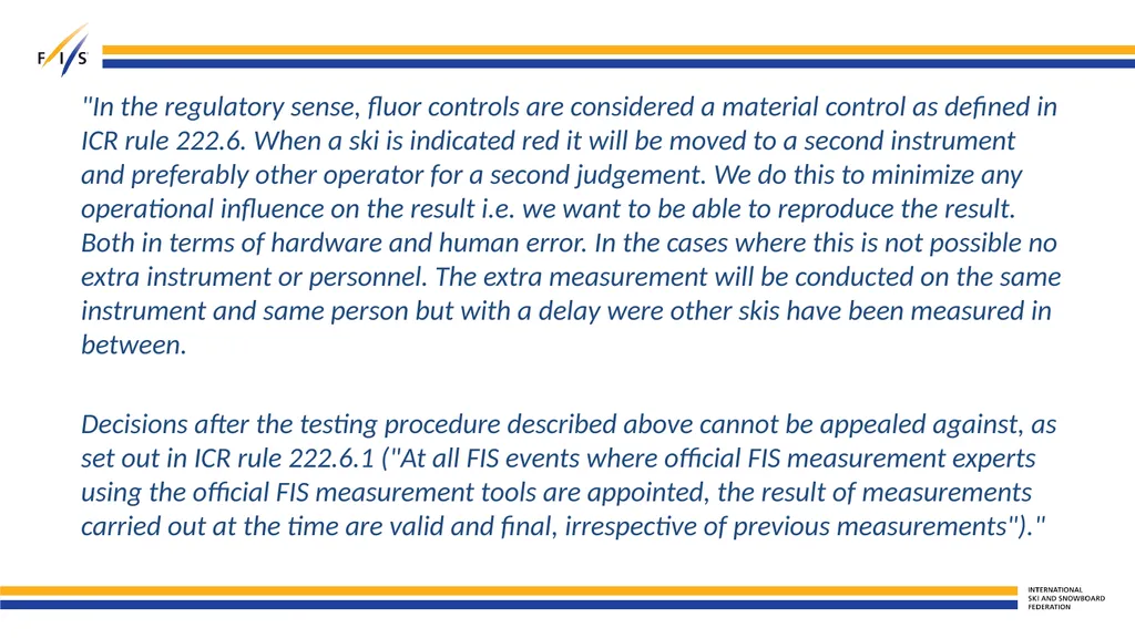 Fluor ban implementation Para Nordic Skiing - slide 14 of 20
