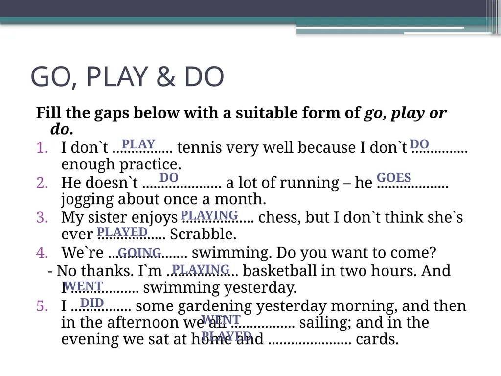 SPORT CONTENTS VOCABULARY KEY WORDS GAP FILLING - slide 12 of 13