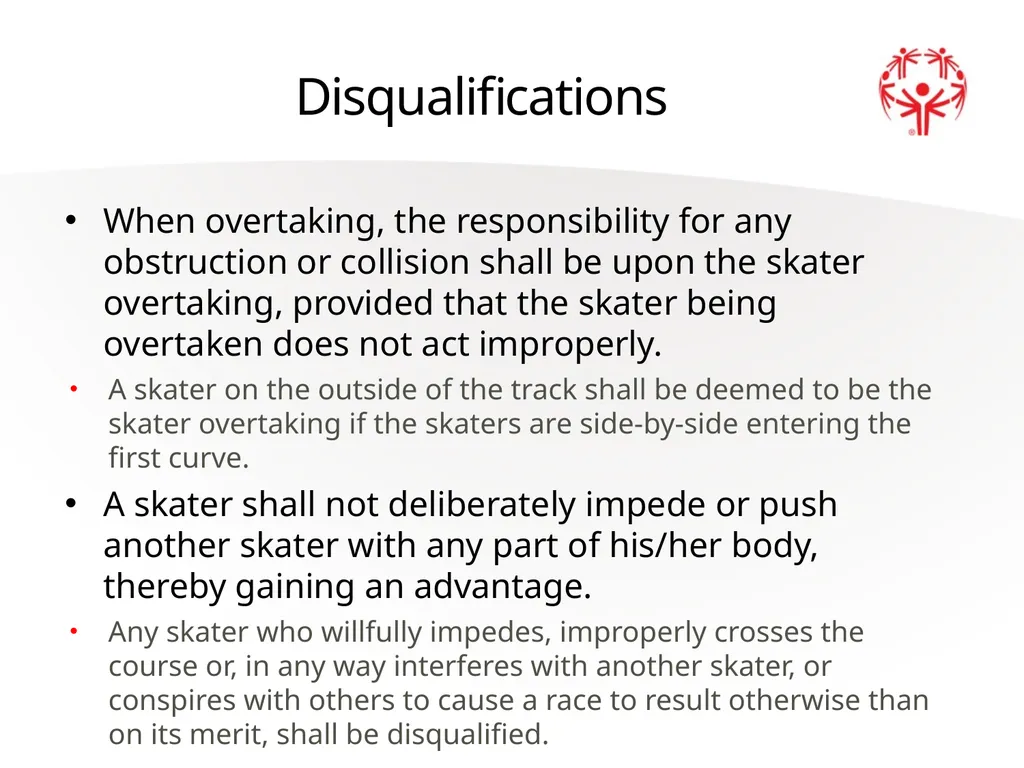 Speed Skating Official Rules 2 A picture paints a - slide 18 of 20