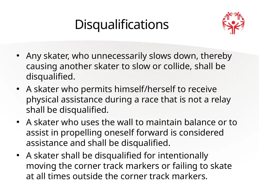 Speed Skating Official Rules 2 A picture paints a - slide 19 of 20